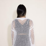 Miracle Clothing Crochet Cardigan for Women in White