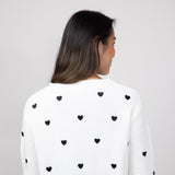 Miracle Heart Sweater for Women in Ivory/Black