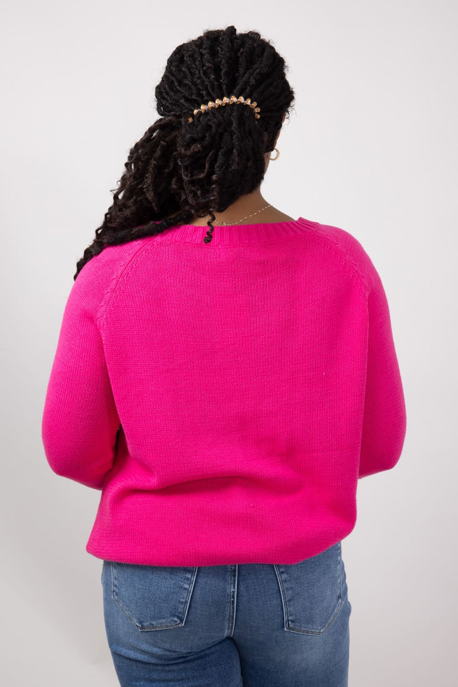 Miracle Textured Heart Sweater for Women in Hot Pink/Red