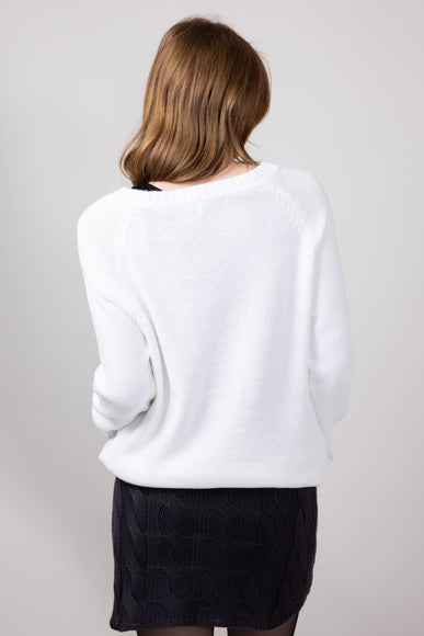Miracle Textured Heart Sweater for Women in Ivory Pink
