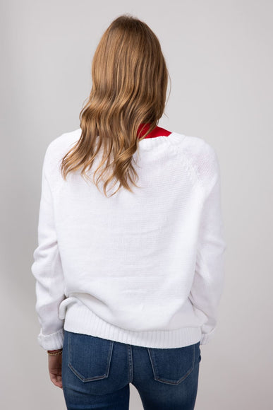 Miracle Textured Heart Sweater for Women in Ivory Red