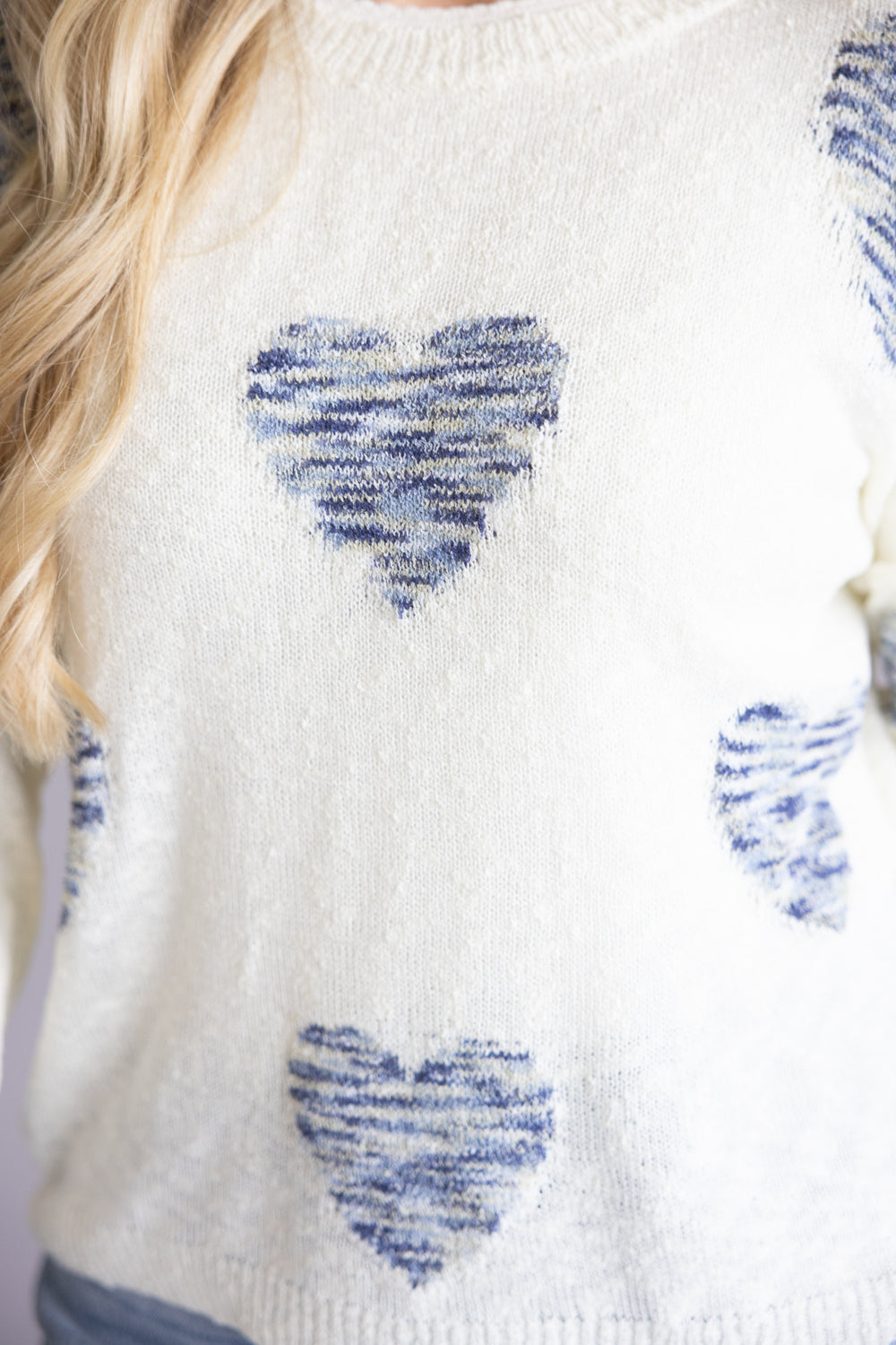 Miracle Tie Dye Heart Sweater for Women in Ivory Multi