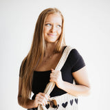Black Heart Sweater Bag for Women in Beige/Black