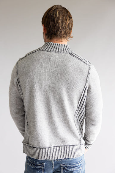 North River 1/4 Zip Neck Chenille Sweater for Men in Grey