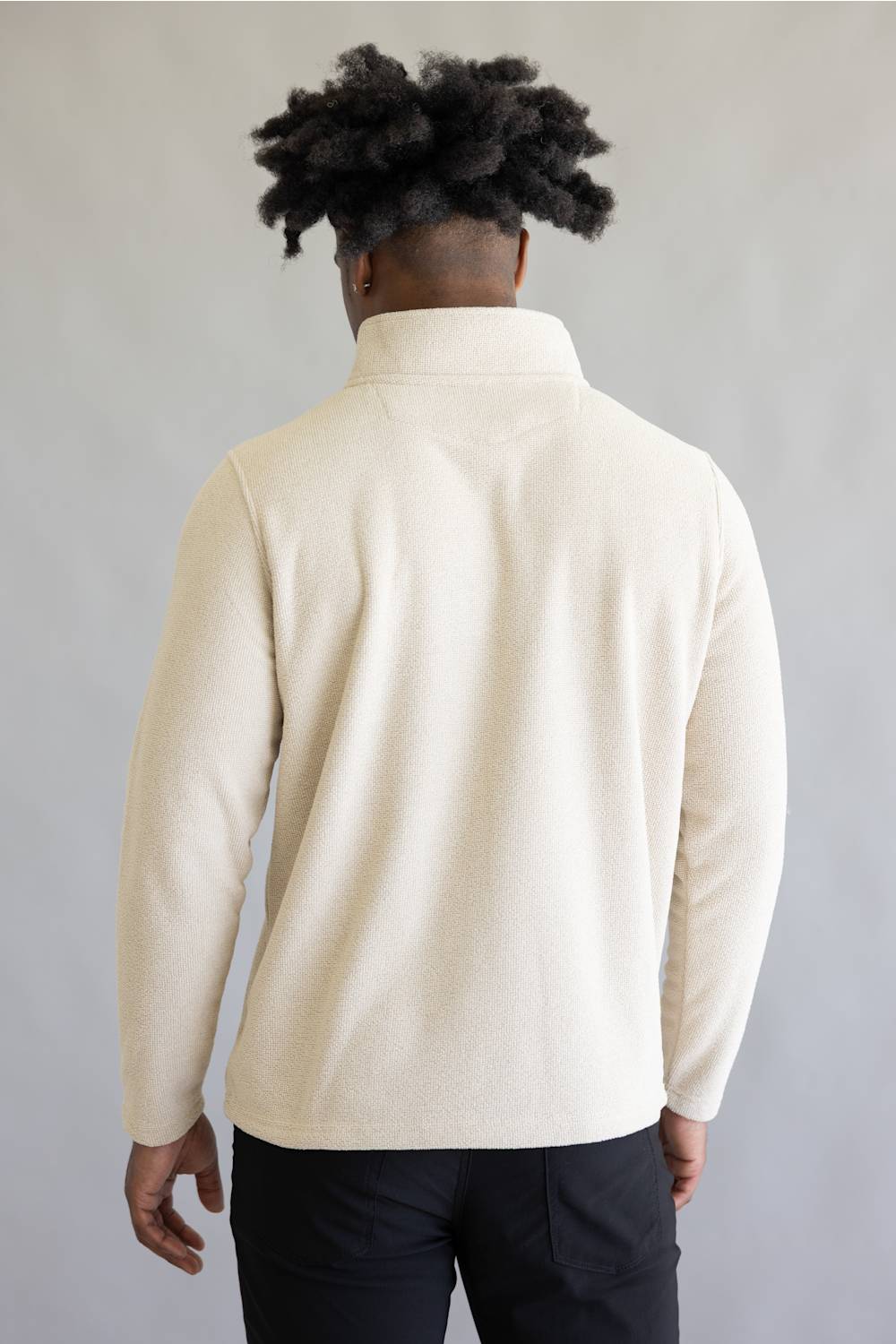 North River Textured Quarter Zip for Men in Oatmeal | NRM2253-OATMEAL