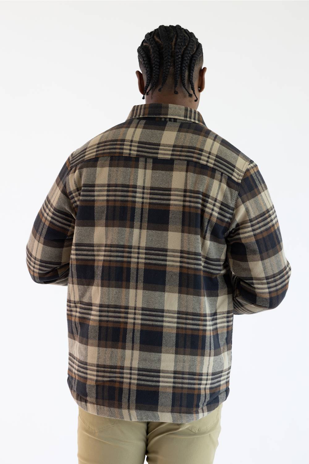 North River Blanket Twill Quilt Lined Shacket for Men in Ganache | NRM8089-GANACHE