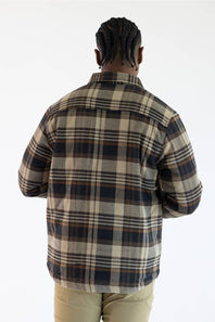 North River Blanket Twill Quilt Lined Shacket for Men in Ganache | NRM8089-GANACHE