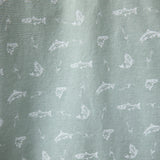 North River Chambray Fish Print Button Shirt for Men in Basil