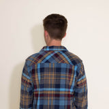 O’Neill Clothing Glacier Plaid Superfleece Shirt Jacket for Men in Blue