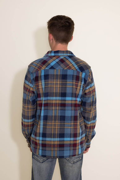 O’Neill Clothing Glacier Plaid Superfleece Shirt Jacket for Men in Blue