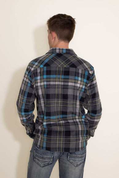 O’Neill Clothing Glacier Plaid Superfleece Shirt Jacket for Men in Grey