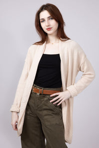 Honeycomb Stitch Cardigan for Women in Heather Oat