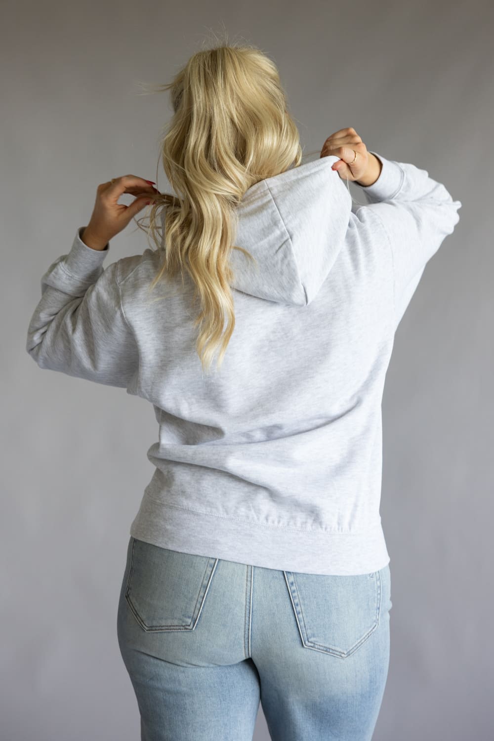 Oversized Fleece Hoodie for Women in Ice Grey