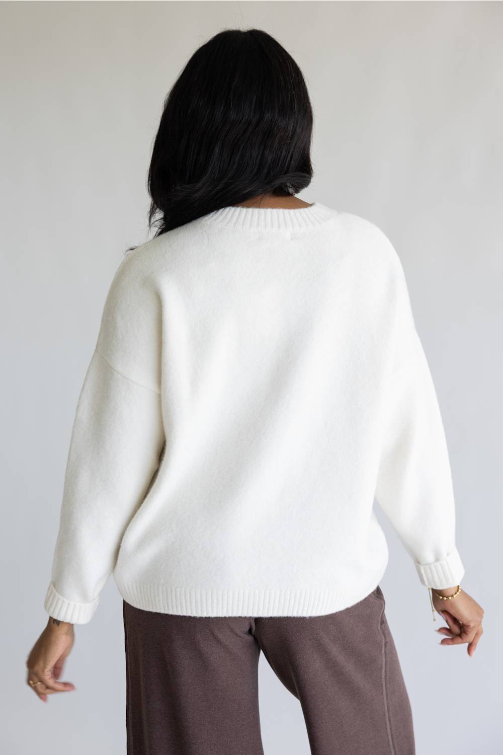 Simply Southern Pawsome Dachshund Crewneck Sweater for Women in Cream | PP-0226-CRW-PAW-WHITE