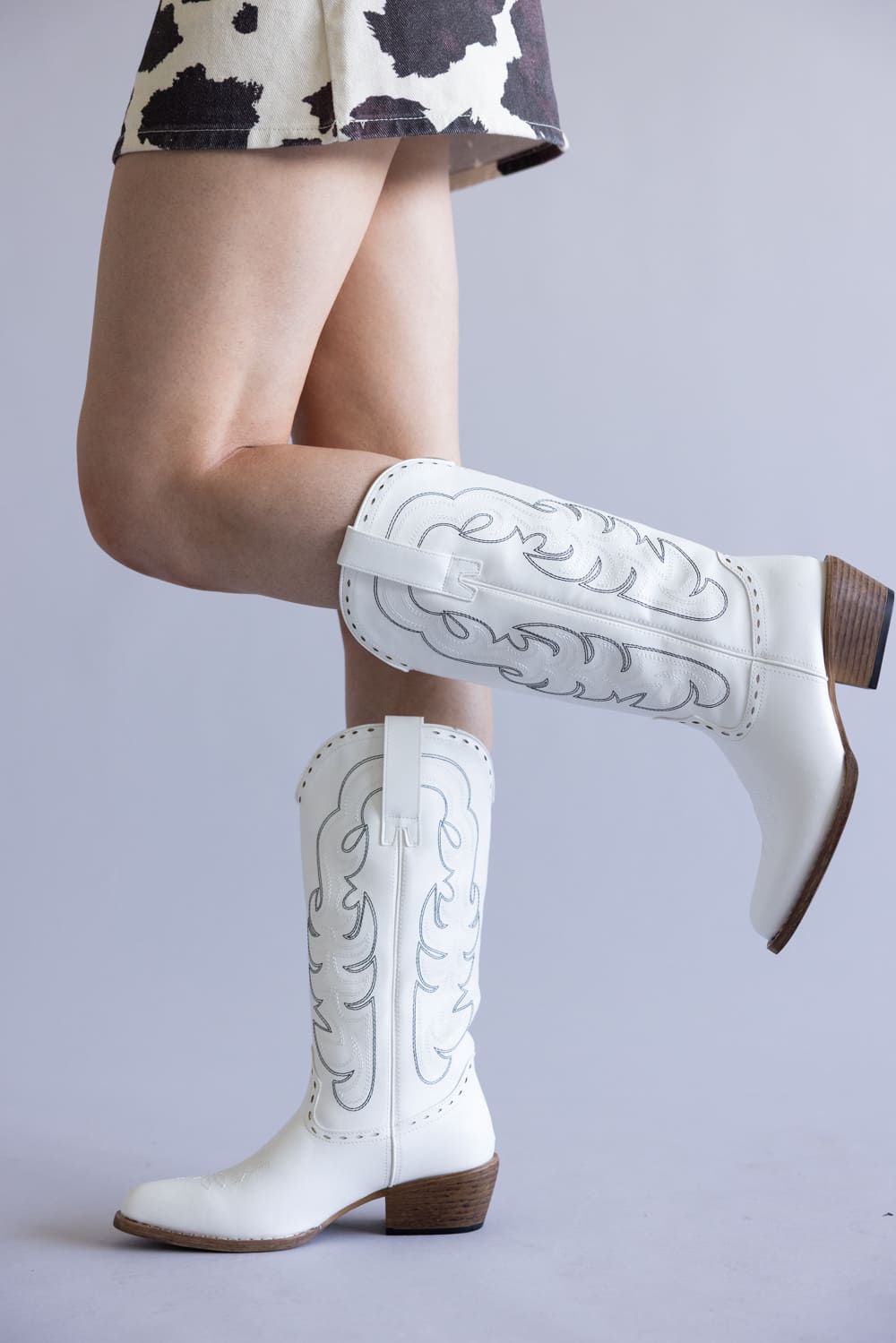 Pierre Dumas Dixie Western Tall Boots for Women in White