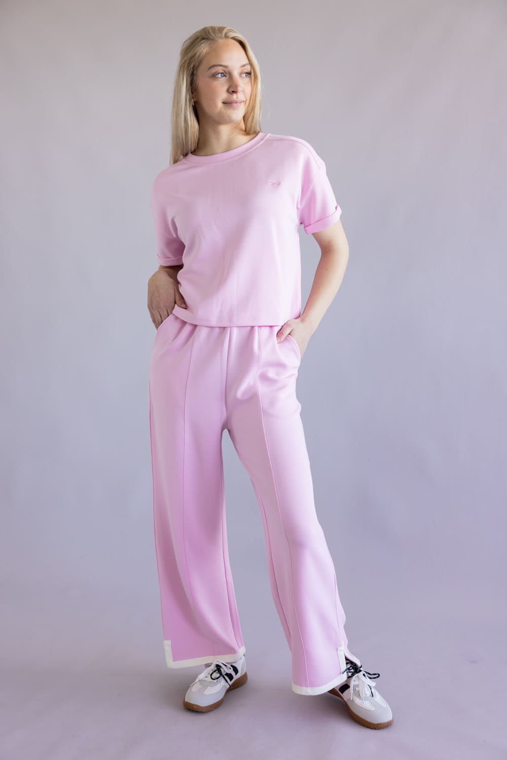 Simply Southern Pintuck Lounge Pants for Women in Blush