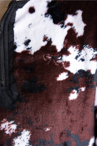 Simply Southern Y-Neck Pullover for Women in Cow Print