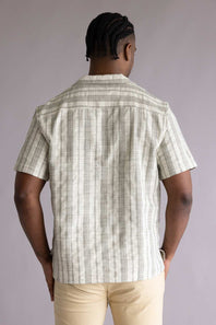 Woven Resort Button Up Shirt for Men in Sage