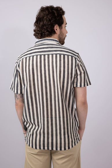 PX Vertical Stripe Woven Shirt for Men in Cream/Black