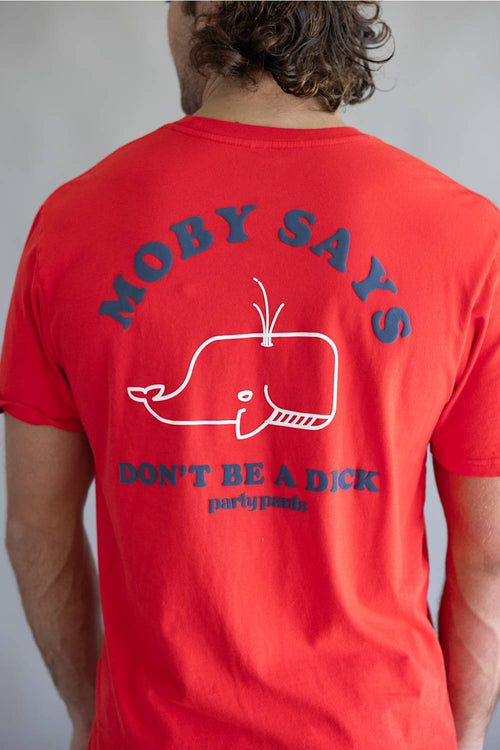 Party Pants Moby Says T-Shirt for Men in Red