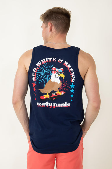 Party Pants Shred Eagle Tank Top for Men in Blue