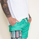Party Pants Solid Sport Shorts for Men in Teal 