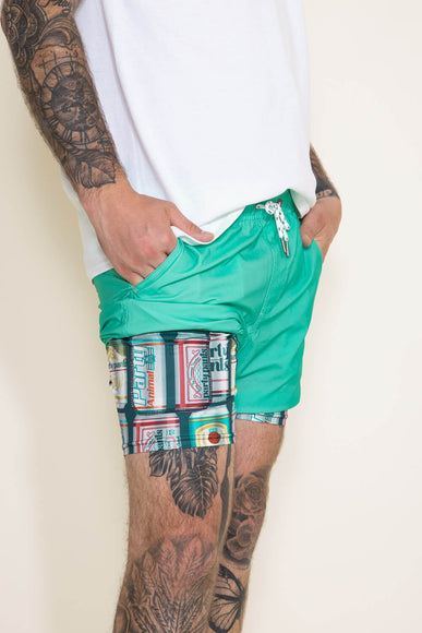 Party Pants Solid Sport Shorts for Men in Teal 