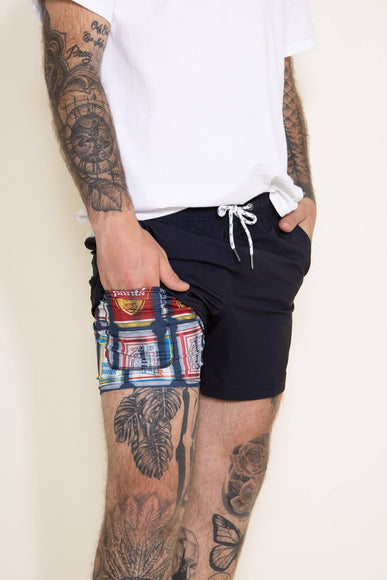 Party Pants Solid Sport Shorts for Men in Black