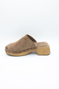 Pierre Dumas Jeda Heeled Clogs for Women in Taupe