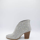 Pierre Dumas Ryder Rhinestone Ankle Cowboy Booties for Women in Silver