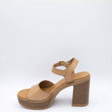 Pierre Dumas Vikki Platform Wood Heels for Women in Nude