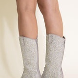 Pierre Dumas Wilder Rhinestone Cowboy Boots for Women in Silver