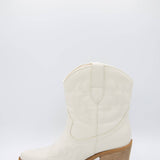 Pierre Dumas Wilder Cowboy Booties for Women in Cream