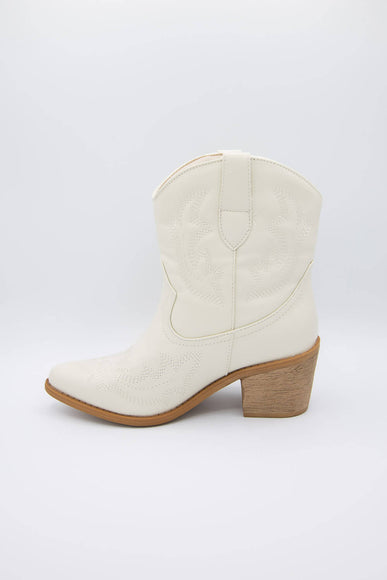 Pierre Dumas Wilder Cowboy Booties for Women in Cream