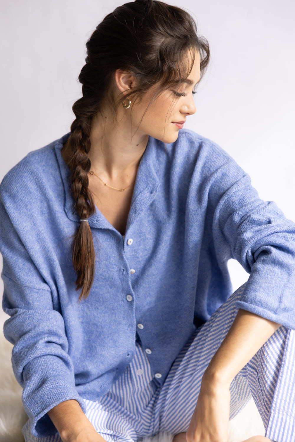 Things Between Piper Cardigan for Women in Dusty Blue