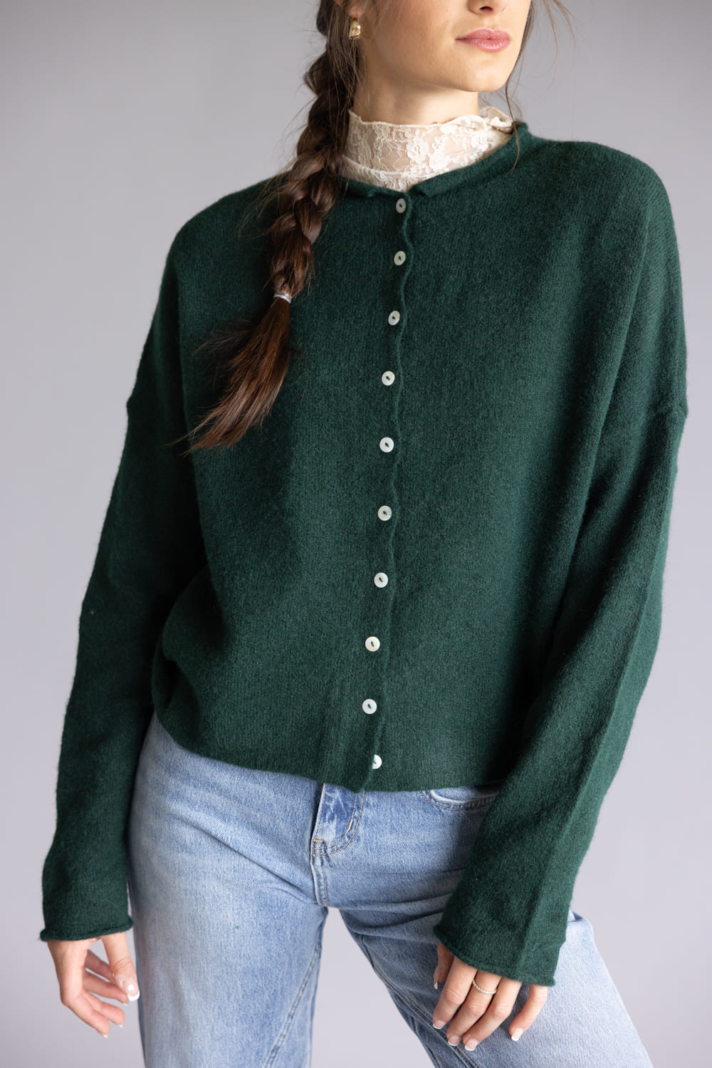 Things Between Piper Cardigan for Women in Forest Green