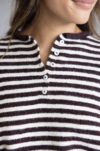 Things Between Piper Henley Shirt for Women in Dark Wine