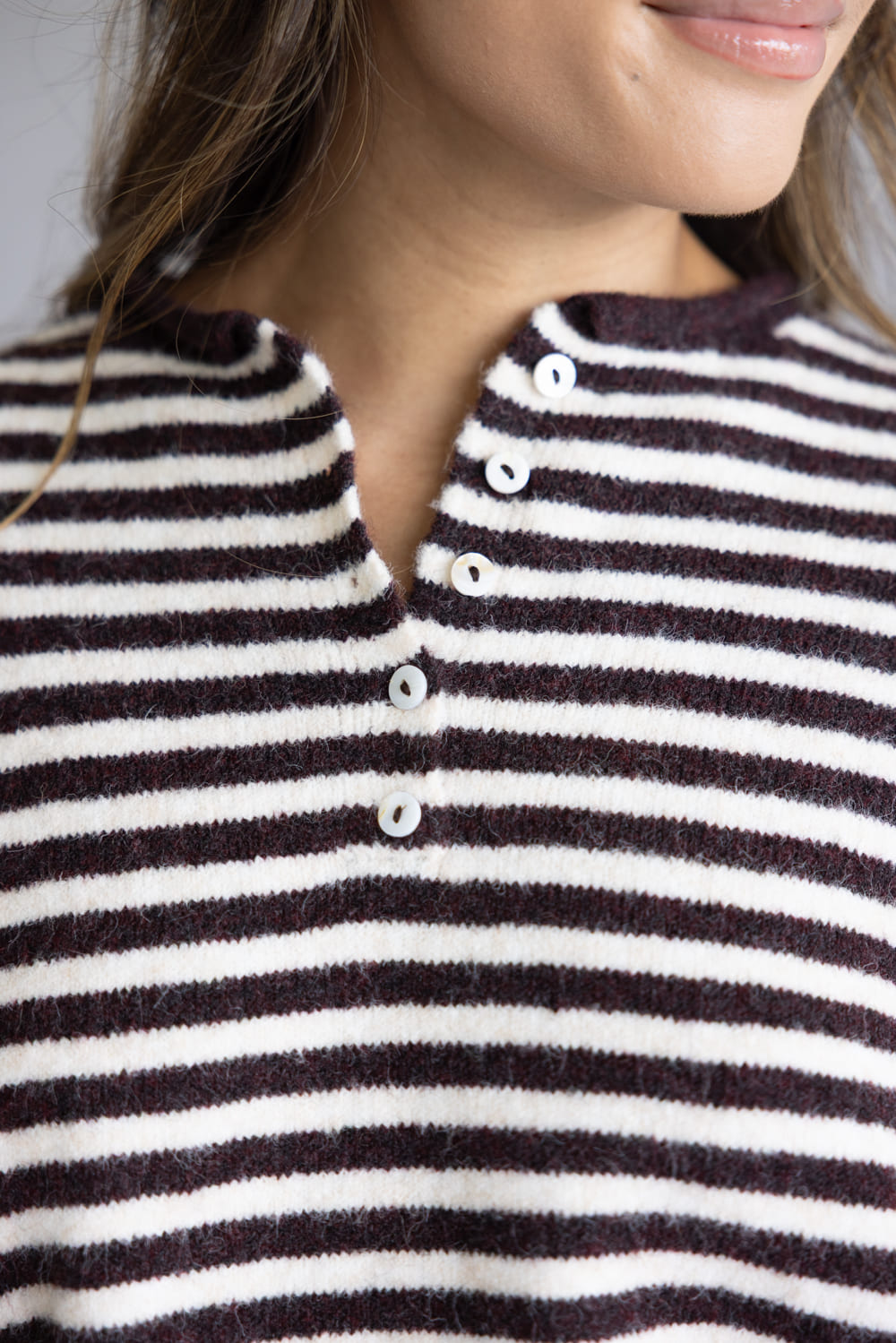 Things Between Piper Henley Shirt for Women in Dark Wine