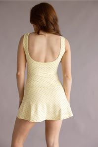 Polka Dot Tennis Dress for Women in Lemon