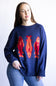 Fish Sweater for Women in Navy