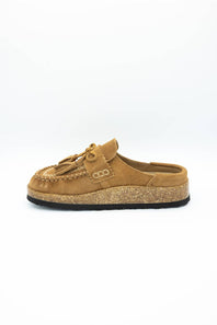 Project Cloud Calipso Suede Mules for Women in Honey Brown