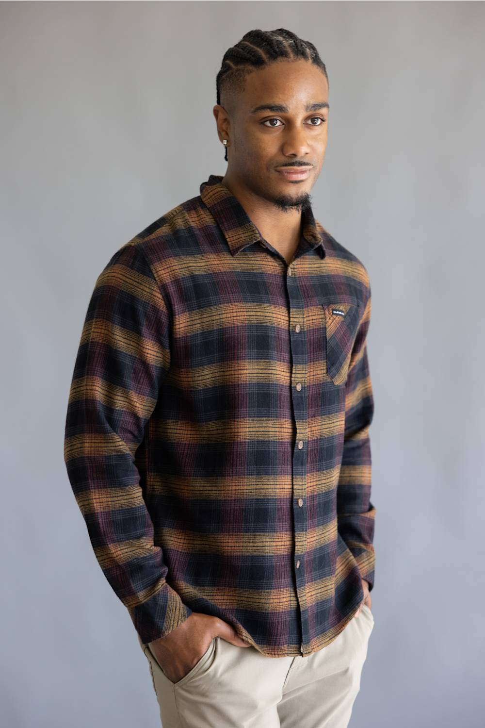 Quiksilver Breakwater Check Flannel Shirt for Men in Anthracite