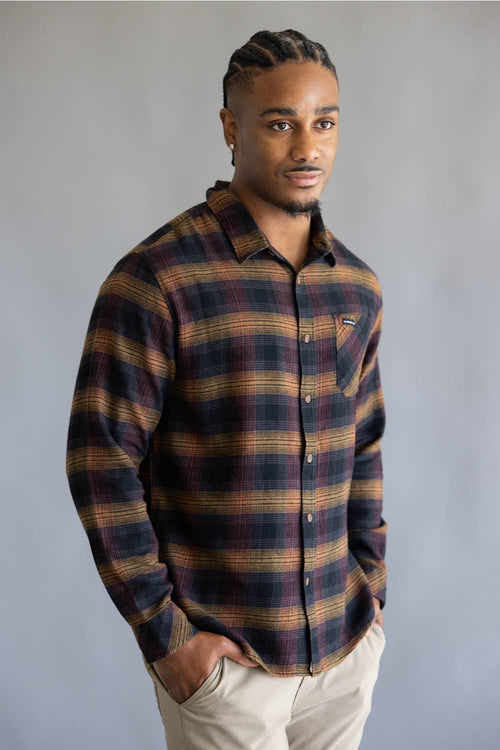 Quiksilver Breakwater Check Flannel Shirt for Men in Anthracite