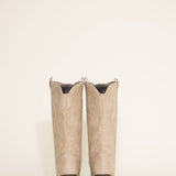 Qupid Shoes Zane Western Cowboy Boots for Women in Stone