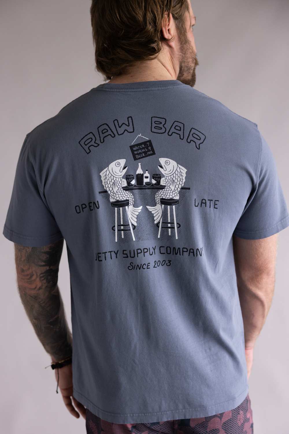 Jetty Raw Bar T-Shirt for Men in Fog