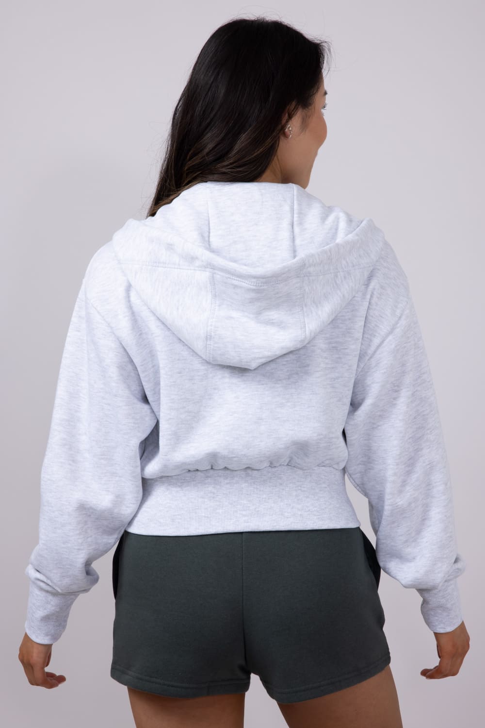 1897 Active Michigan Embroidered Full Zip Hoodie for Women in Grey