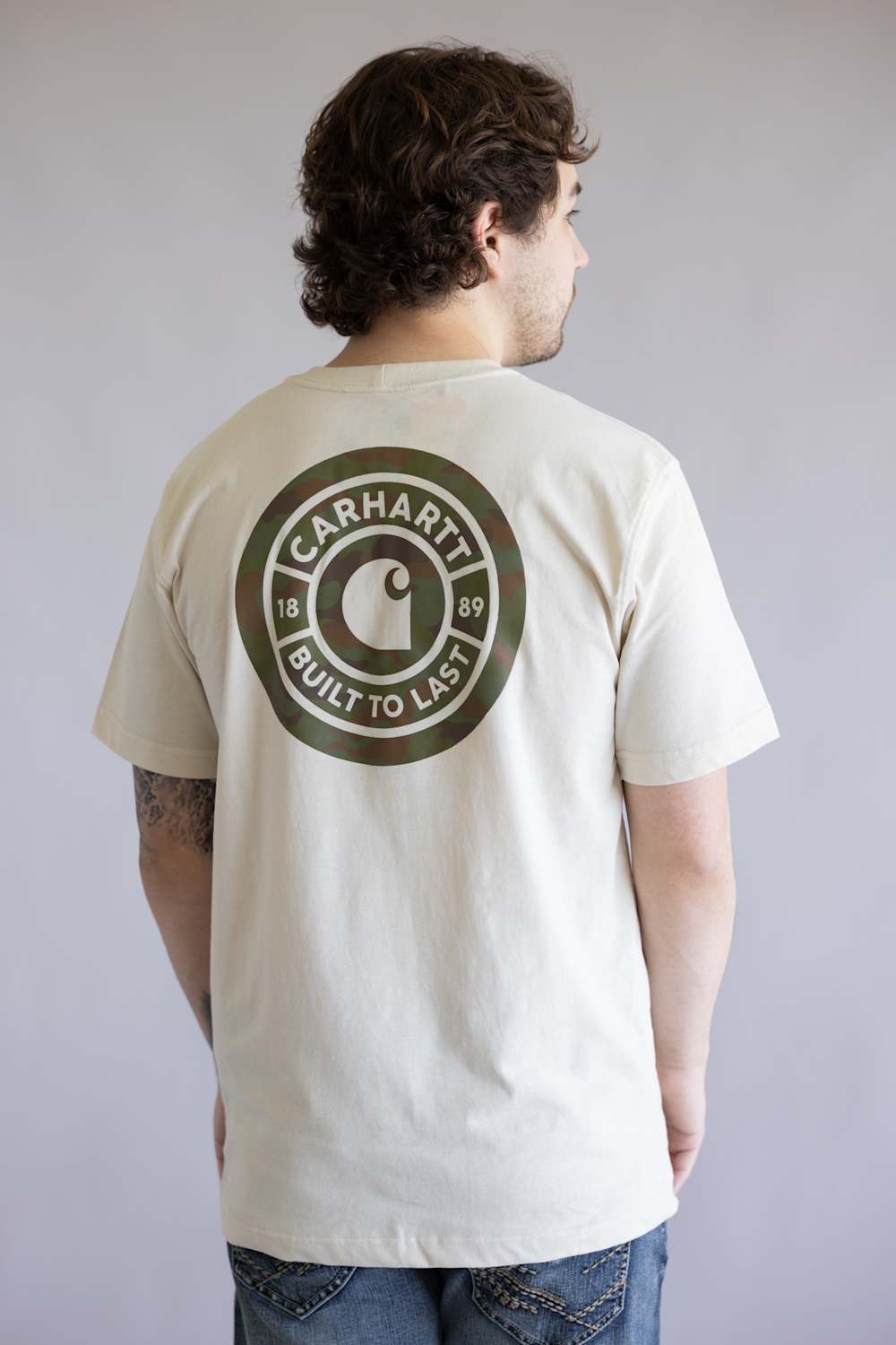 Carhartt Irvine Relaxed Camo T-Shirt for Men in Oatmilk