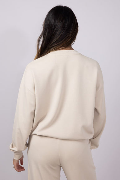 Relaxed Fit Stretch Crewneck for Women in Beige