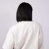 More Espresso Chenille Patch Fleece Crewneck for Women in Beige