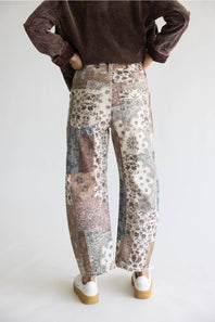 Risen High Rise Paisley Cropped Barrel Pants for Women